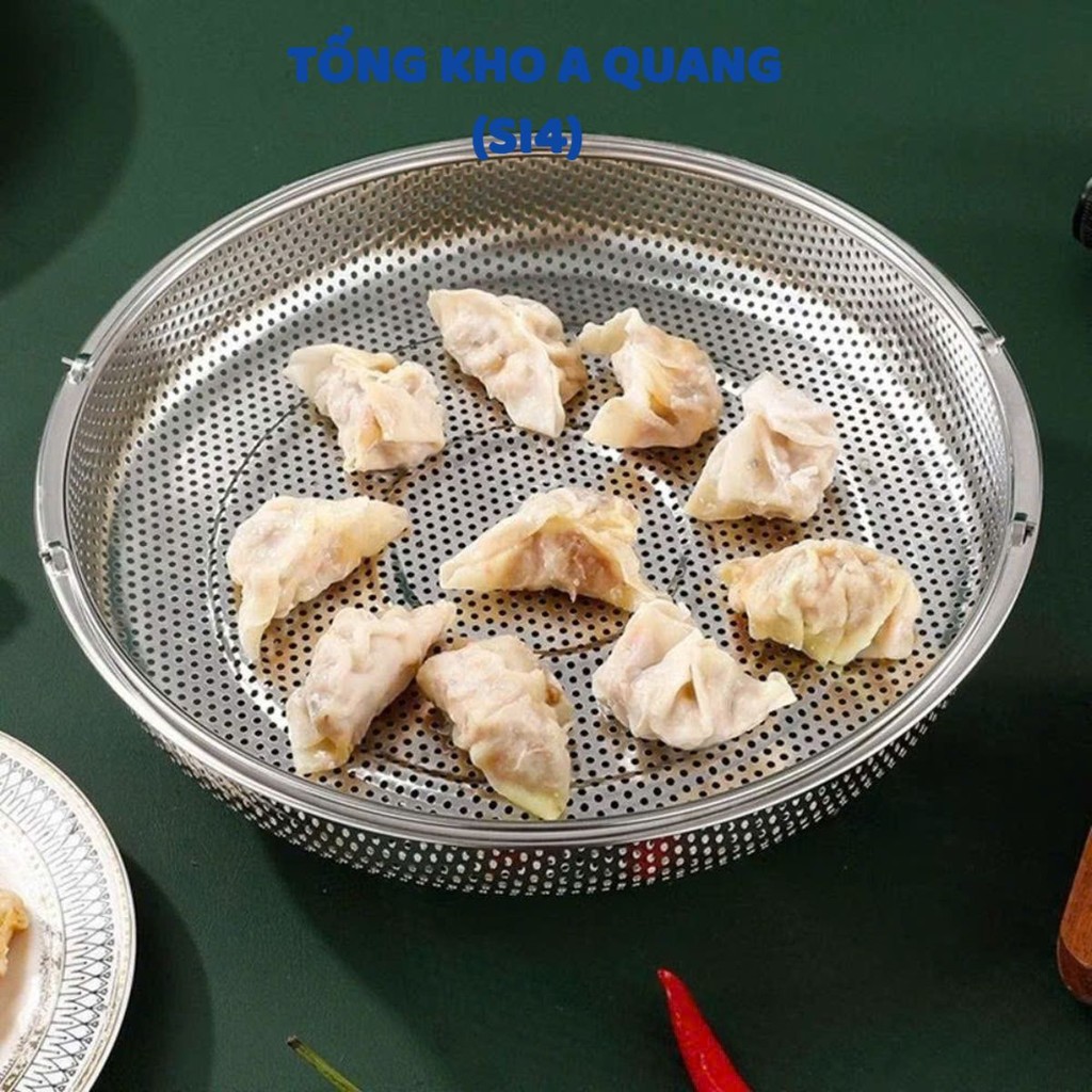 XỬNG HẤP ĐỒ XÔI ĐA NĂNG GIỮ NGUYÊN HƯƠNG VỊ THỰC PHẨM - Khay Hấp Đồ Ăn Có Quai Inox Cao Cấp,Vỉ Hấp Inox 304 Bền Đẹp