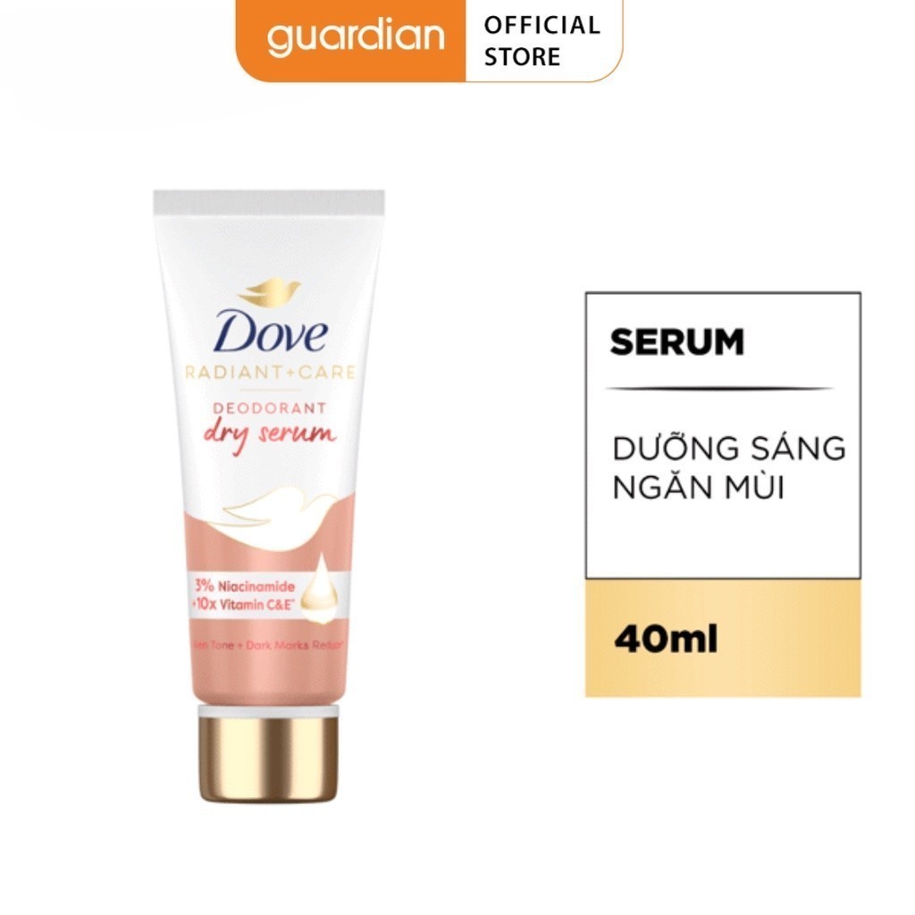 Serum Dưỡng Sáng Ngăn Mùi Cao Cấp Dove Dành Cho Nữ Với 3% Niacinamide Và 10x Vit C&E Giúp Da Sáng Mịn Đều Màu 40ml