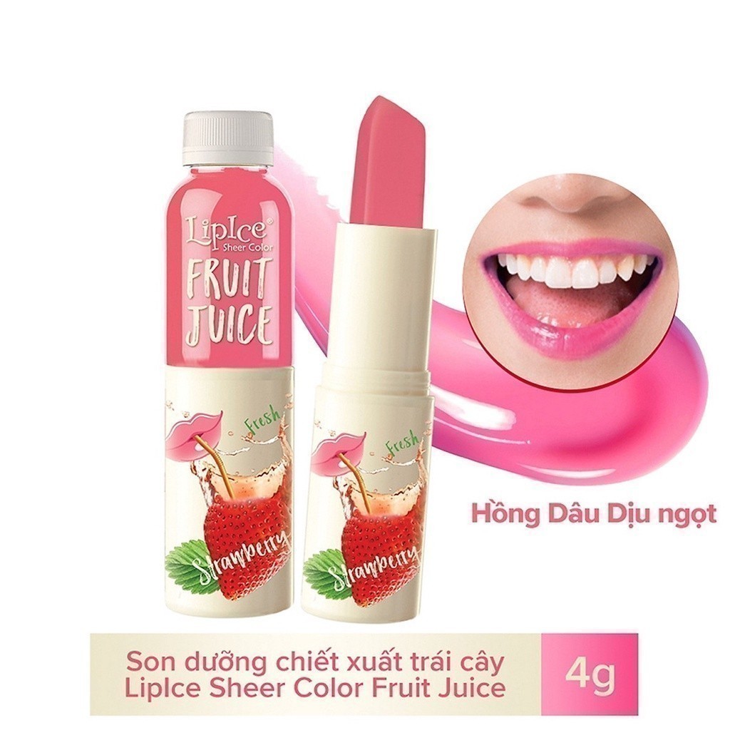 Son Dưỡng Lipice Sheer Color Fruit Juice Hồng Dâu 4Gr