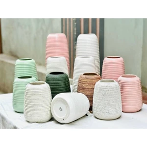 Bình Hoa Gốm Sứ Bát Tràng Dáng Đu Đủ Vân Ganh Men Atlantis Các Size 18-27-30cm GomDecorTSC