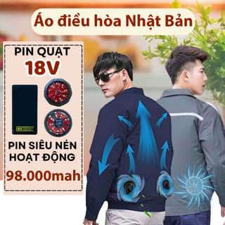 Áo Quạt Gió Nhật Bản Cao Cấp 24V 94000mah, Áo Điều Hòa Chống Nắng Có Quạt - Áo cho Người Lao Động