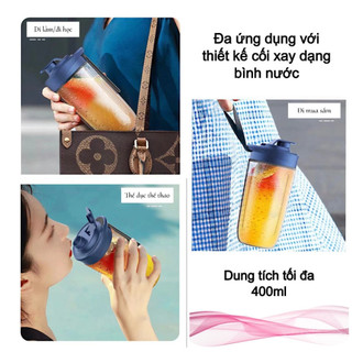 Máy Xay Sinh Tố Cầm Tay Mini Không Dây 40W, Máy Say Có 6 Lưỡi Dao Không Gỉ Sét Kèm Cáp Sạc USB