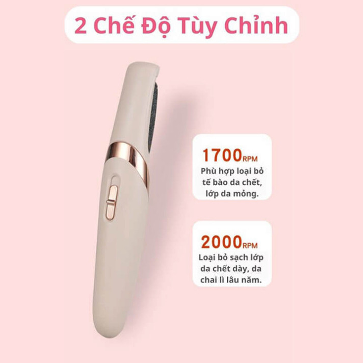Máy chà gót chân tẩy tế bào chết tự động, máy mài gót chân tích điện cho tiệm nail spa, chăm sóc da tại nhà 2 đầu mài