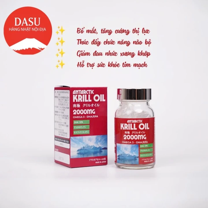 Dầu Nhuyễn Thể Super Krill Oil 2000mg antarctic Nhật Bản