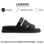 Dép nam 3.LS16 quai ngang da bò LEMANS, đế cao su 2 lớp có mùi thơm, thiết kế quai da 3 lớp trẻ trung chính hãng, BH 06T