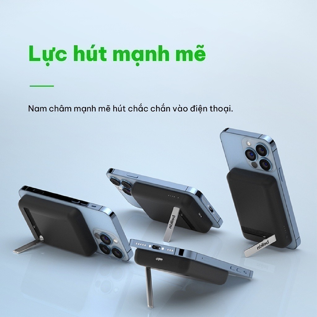 Ảnh Pin sạc dự phòng không dây Belkin BOOSTCHARGE Magnetic 7.5W 5.000mAh có chân chống, cáp đi kèm C-C 1m - BPD004bt 3