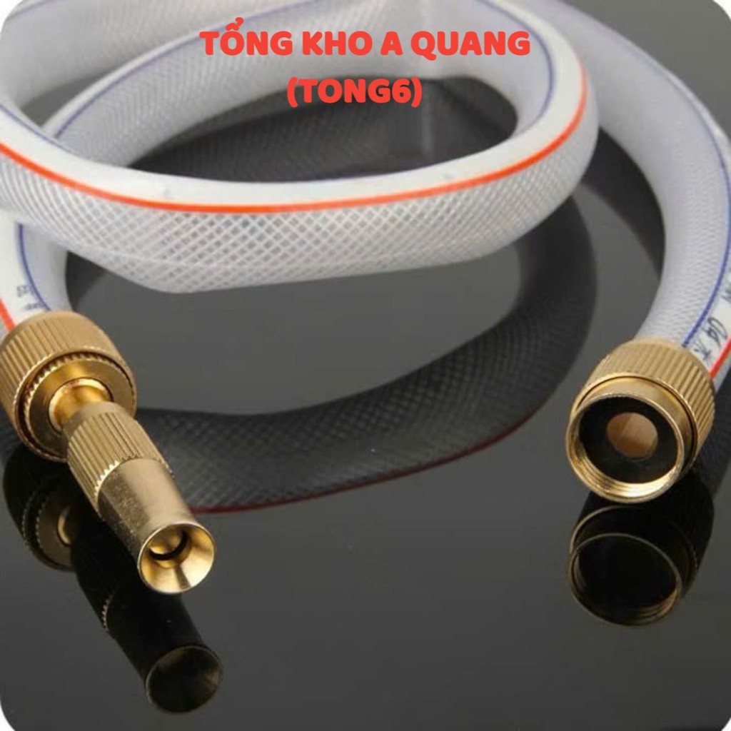 (COMBO 2 CHIẾC) Đầu Vòi Xịt Tăng Áp Bằng Đồng, Súng Phun Nước Nối Nhanh Dây Nước 13mm, Rửa Xe Tưới Cây