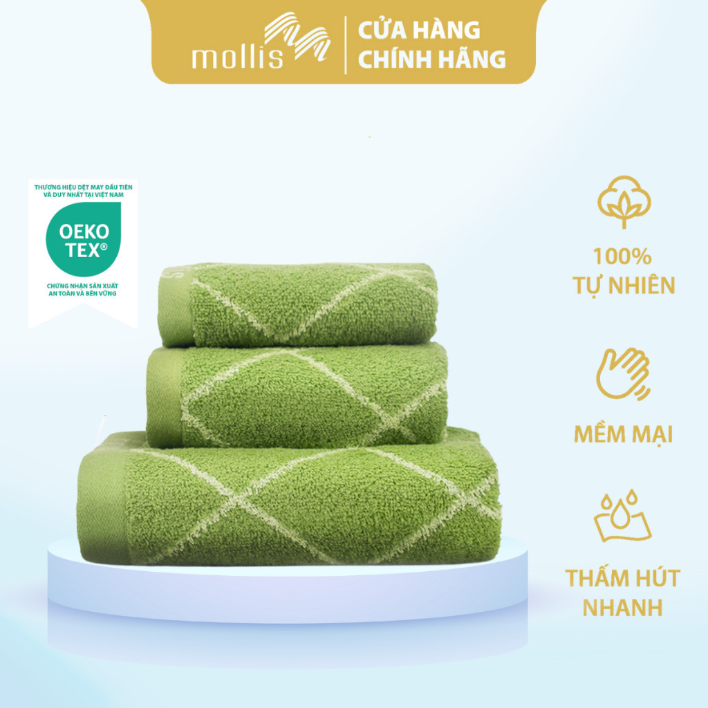 Ảnh Khăn Tắm Mollis Cotton 50x100cm Khăn Cao Cấp Mềm Mịn Dầy Dặn Thấm Hút Không Ra Màu Phù Hợp Gia Đình Spa Khách Sạn BM8Z 1