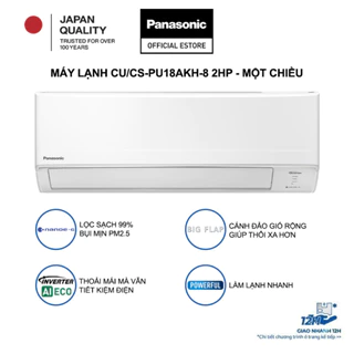 Máy lạnh/Điều hòa Panasonic CU/CS-PU18AKH-8 - Công suất 2HP - 1 chiều - ECO AI + Inverter