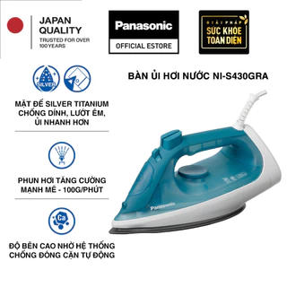 Bàn ủi hơi nước Panasonic NI-S430GRA-Công suất khỏe-Hơi phun mạnh mẽ-Chống đóng cặn