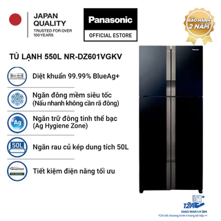 [TRẢ GÓP 0%] Tủ lạnh Panasonic Inverter 550 lít NR-DZ601VGKV Đông mềm diệt khuẩn Ngăn rau lớn