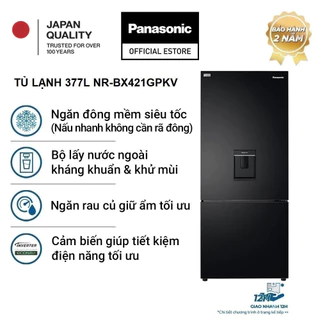 [TRẢ GÓP 0%] Tủ Lạnh Panasonic Inverter 377 lít NR-BX421GPKV Đông mềm Lấy nước ngoài