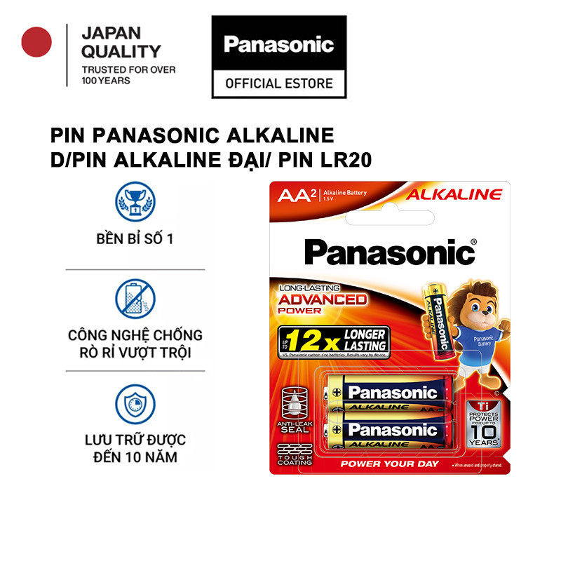 Ảnh Pin Panasonic Alkaline AA LR6T/2B-V (Vỉ 2 viên) – Hàng Chính Hãng 2