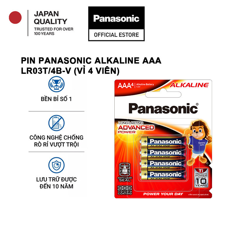 Đánh Giá Pin Panasonic Alkaline AAA LR03T/4B-V: Bền Bỉ, Mạnh Mẽ, Chính Hãng