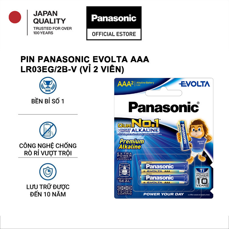 Ảnh Pin Panasonic Evolta AAA LR03EG/2B-V (Vỉ 2 viên) - Hàng Chính Hãng 1