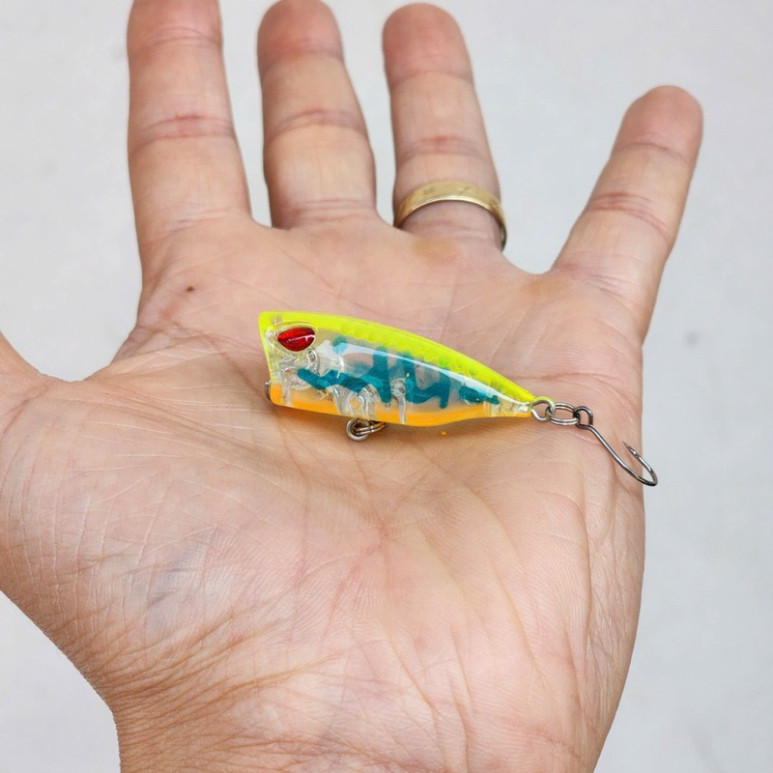 Mồi Poper Mini Lưỡi Đơn Siêu Nhậy - Mua 5 con tặng hộp và khóa dài 4cm nặng 3.2g gjah999