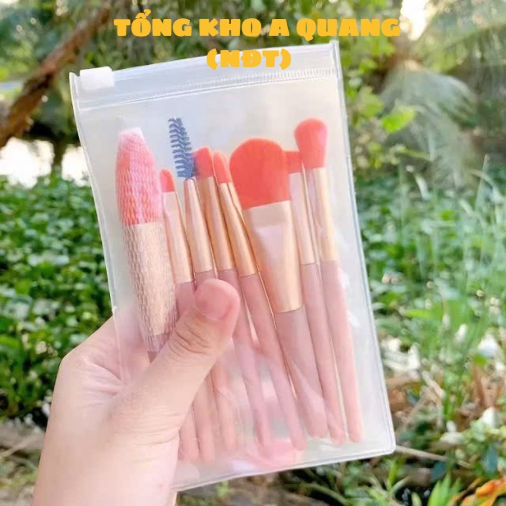 (COMBO 2) Cọ Trang Điểm Chuyên Nghiệp,Bộ 8 Cọ Lông Dày Mịn Túi Zip Tiện Lợi - CỌ TRANG ĐIỂM CHO NGƯỚI MỚI BẮT ĐẦU