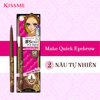 Bút Chì Sáp Kẻ Lông Mày ,Chống Lem Trôi,Lõi Siêu Mịn Kissme Quick Eyebrow Nâu Tự Nhiên 02