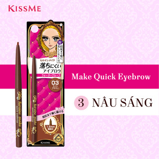 Bút Chì Sáp Kẻ Lông Mày Chống Lem Trôi Lõi Siêu Mịn Kissme Quick Eyeliner (Nâu Sáng)