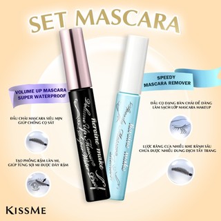 Set Vỉ Mascara Chuốt Rậm ,Cong Mi Và Mascara Tẩy Trang Mi Kissme (2 cây )
