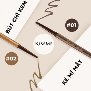 Bút Chì Kem Kẻ Mí Mắt Kissme Soft Define Cream Pencil N Chống Trôi Nước Lõi Mịn Màu Nâu Hazel 02