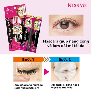 Mascara Màng Film Chuốt Dài Mi Và Cong Mi Mascara Kissme Long Curl  Advanced Film Màu Đen (6g)