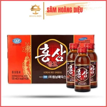 Sâm Hoàng Diệu - [Nguyên thùng lớn 10 HỘP] Nước Uống Hồng Sâm Hàn Quốc DongNam Hộp 10 chai x 100ml