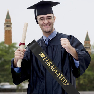 Sash Tốt Nghiệp Graduation, Graduate, I Graduated, Băng Rôn Vải Đeo Chéo Nhân Dịp Lễ Tốt Nghiệp Life Plus - BR01