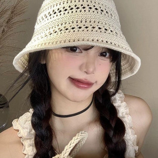 Mũ Chống Nắng Đan Tay Phong Cách Vintage Hàn Quốc Đi Biển Đi Chơi Thời Trang Thanh Lịch Life Plus - MCN02