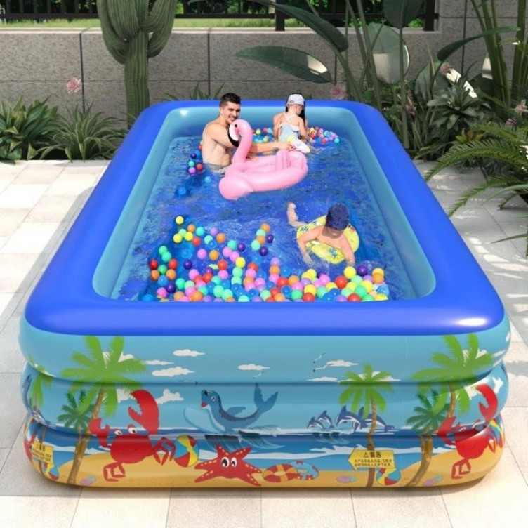 Bể bơi cho bé 3 tầng loại 3M, 2M6, 2m1 và 1m8,1M5. Phao bơi 3 tầng, đáy 2 lớp, chống trượt, An toàn halung ntt95