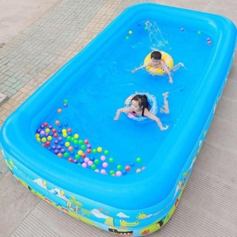 Bể bơi cho bé 3 tầng loại 3M, 2M6, 2m1 và 1m8,1M5. Phao bơi 3 tầng, đáy 2 lớp, chống trượt, An toàn halung ntt95