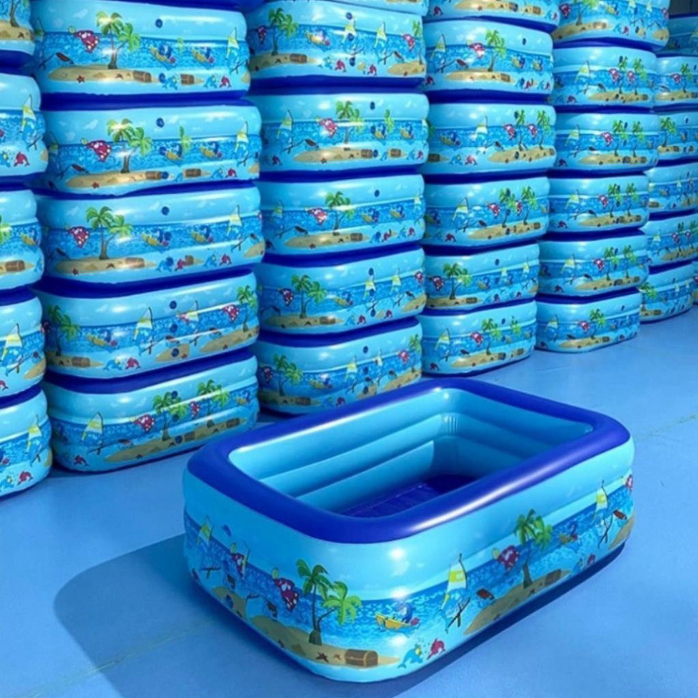 Bể bơi cho bé 3 tầng loại 3M, 2M6, 2m1 và 1m8,1M5. Phao bơi 3 tầng, đáy 2 lớp, chống trượt, An toàn halung ntt95