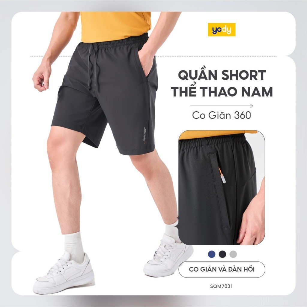 Quần short thể thao nam YODY quần đùi sport co dãn thoải mái vận động