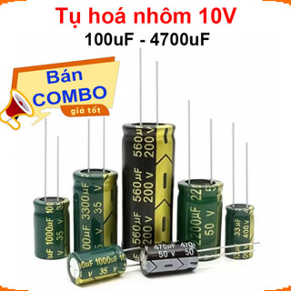 [Ưu đãi] (10 cái) Tụ hoá, tụ điện nhôm chân cắm 10V