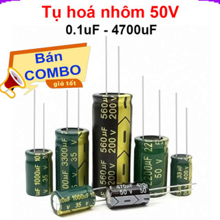 [Giá combo] Tụ hoá, tụ điện nhôm chân cắm 50V