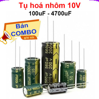 [Giá combo] Tụ hoá, tụ điện nhôm chân cắm 10V
