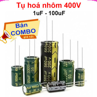 [Giá sỉ] Tụ hoá, tụ điện nhôm chân cắm 400V