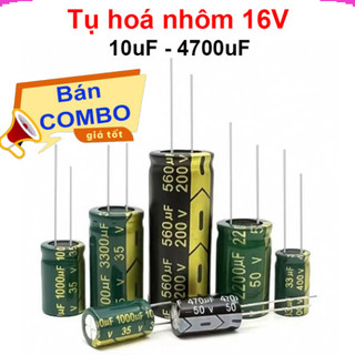 [Giá sỉ] [Combo] Tụ hoá, tụ điện nhôm chân cắm 16V