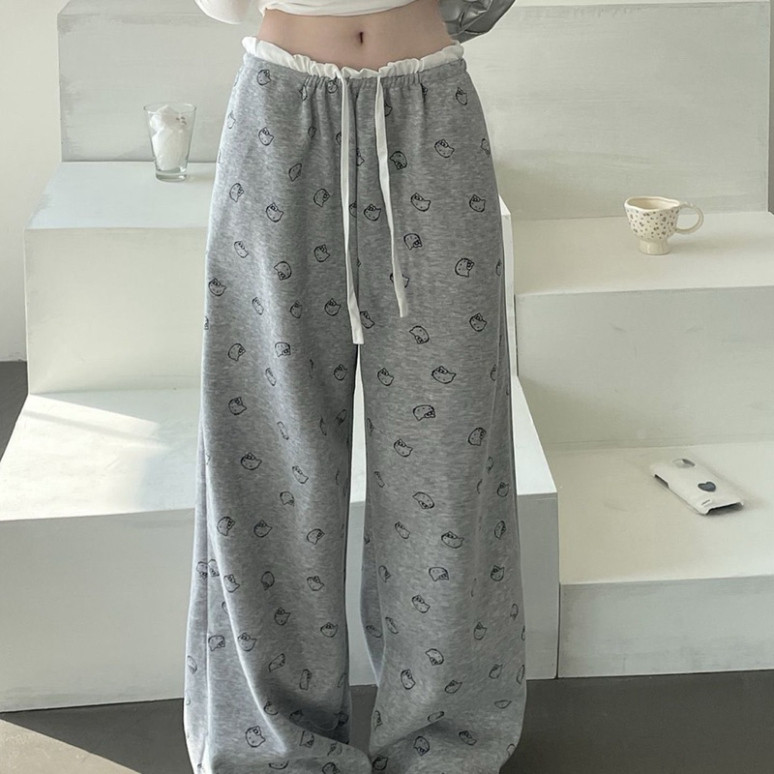 Quần Dài Chất Nỉ Hình In Hello Kitty Màu Xám Basic Mẫu Mới 2025 ...