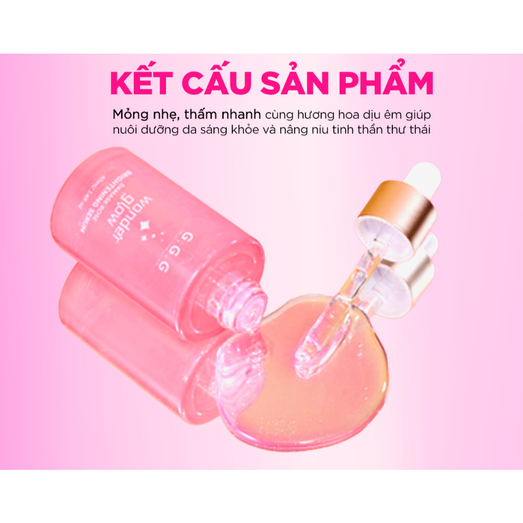 Ảnh [HÀNG TẶNG KHÔNG BÁN] Serum Hồng, Dưỡng Trắng, Căng Bóng, Ẩm Mượt - G.G.G Wonder Glow Brightening Serum 40ml 2