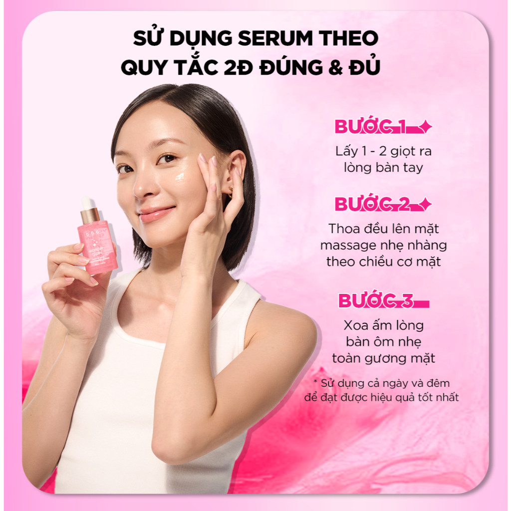 Ảnh [HÀNG TẶNG KHÔNG BÁN] Serum Hồng, Dưỡng Trắng, Căng Bóng, Ẩm Mượt - G.G.G Wonder Glow Brightening Serum 40ml 1