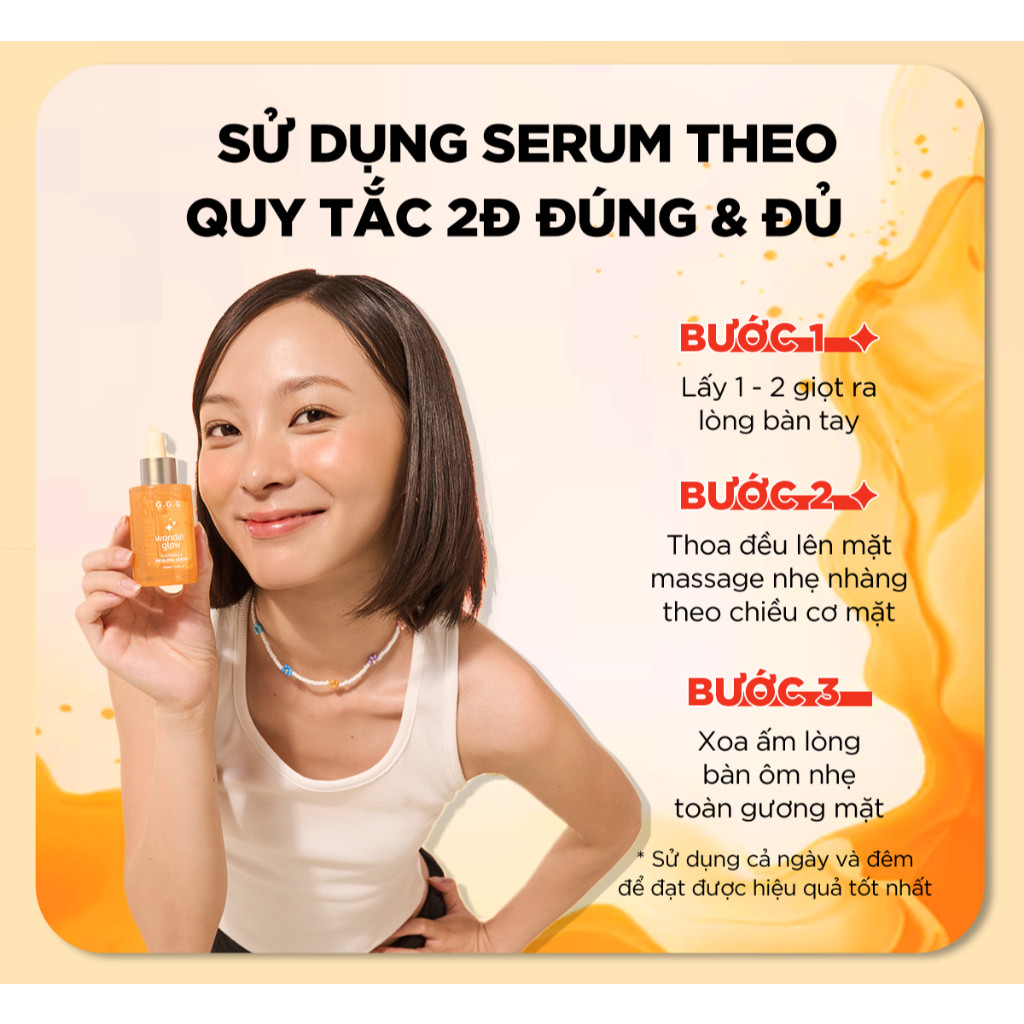 Ảnh Serum Cam, Làm Dịu Da, Phục hồi, Hỗ Trợ Giảm Mụn, Mờ Thâm - G.G.G Wonder Glow Healing Serum 40ml 1
