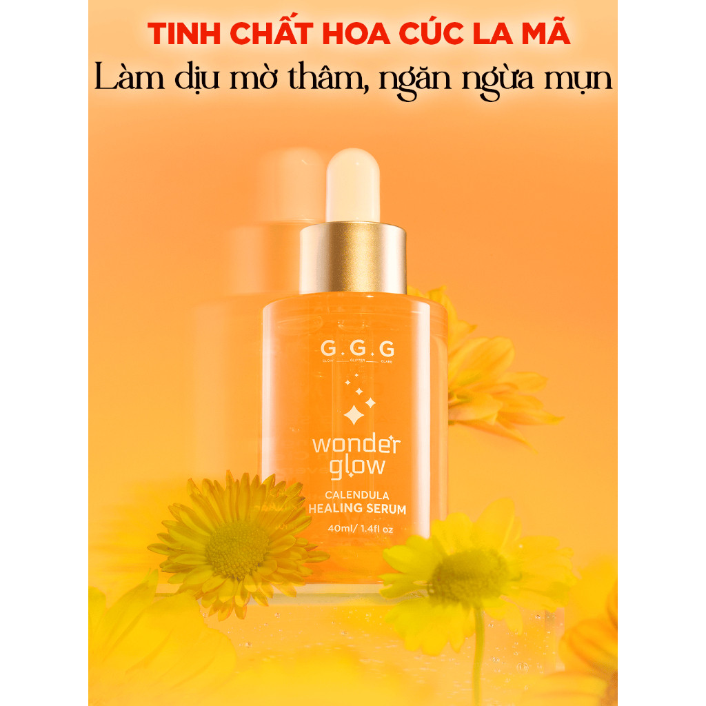 Ảnh Serum Cam, Làm Dịu Da, Phục hồi, Hỗ Trợ Giảm Mụn, Mờ Thâm - G.G.G Wonder Glow Healing Serum 40ml 4
