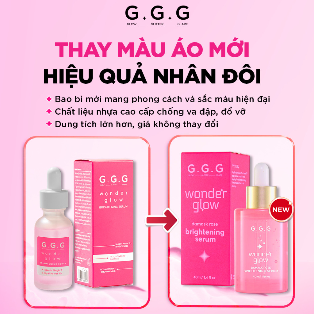 Ảnh Serum Hồng Dưỡng Sáng Căng Bóng – 37% Hoa Hồng Damask, 5% Niacinamide, HA 40ml 2