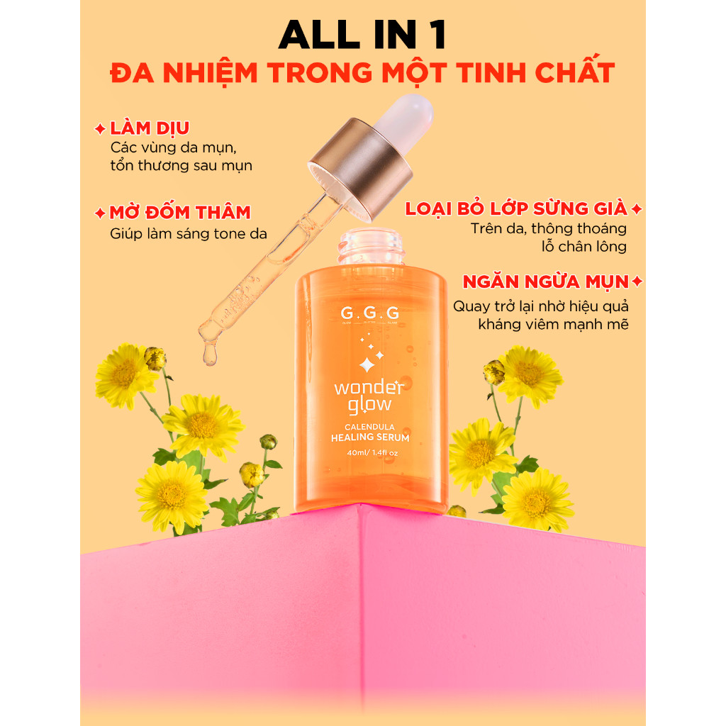 Ảnh Serum Cam làm dịu, hỗ trợ giảm mụn, mờ thâm - Wonder Glow Healing Serum 40ml 2
