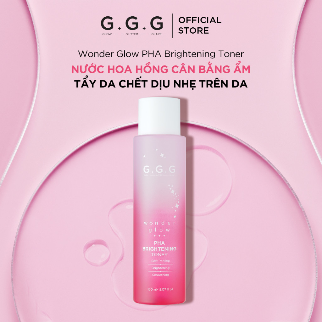 [HÀNG TẶNG] Toner Hồng PHA Peel Da Dịu Nhẹ Sáng Da G.G.G Wonder Glow PHA Brightening Toner 150ml