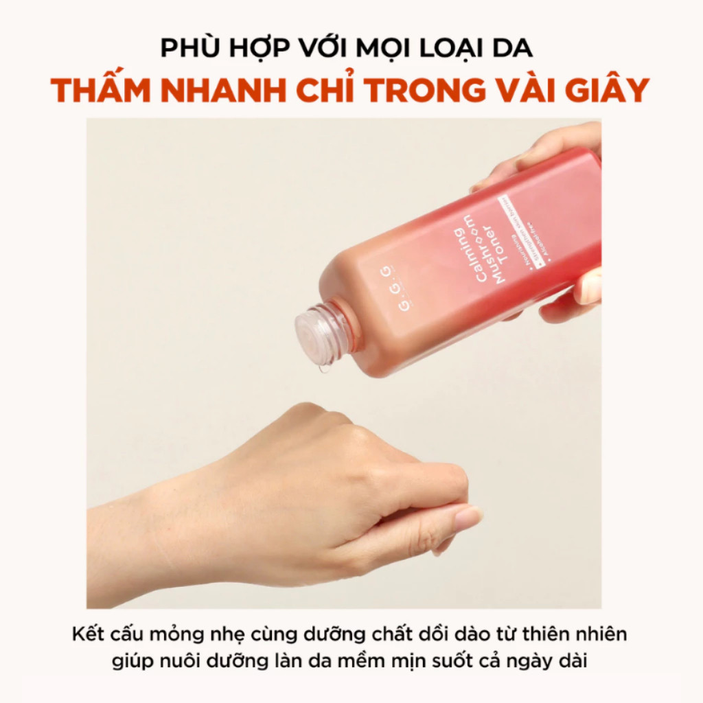 Ảnh [KOL LIVE] Toner Nấm Không Cồn Cấp ẩm Dịu Da Tức Thì - G.G.G Calming Mushroom Toner 200ml 4