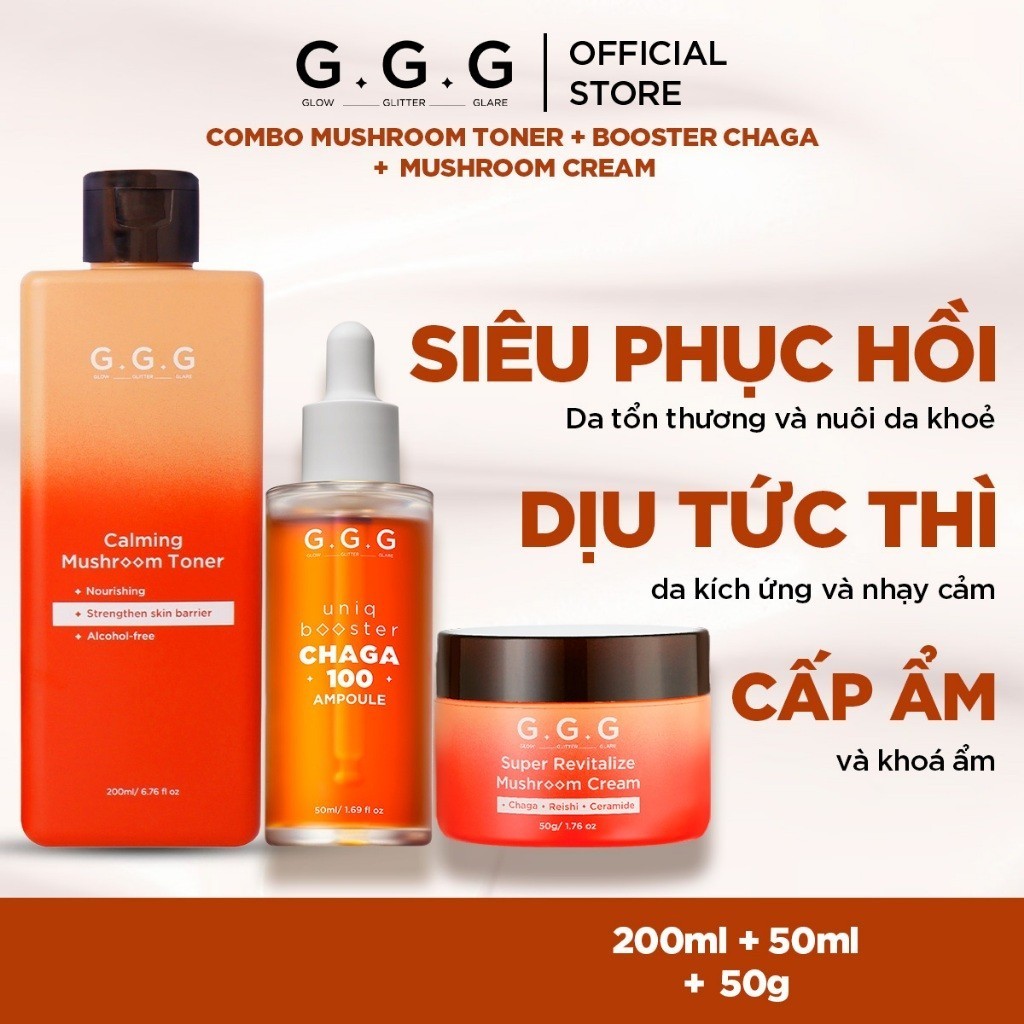 Ảnh COMBO Dưỡng Ẩm Toàn Diện Và Chuyên Sâu Giúp Phục Hồi Da Khỏe - G.G.G Mushroom Set 1