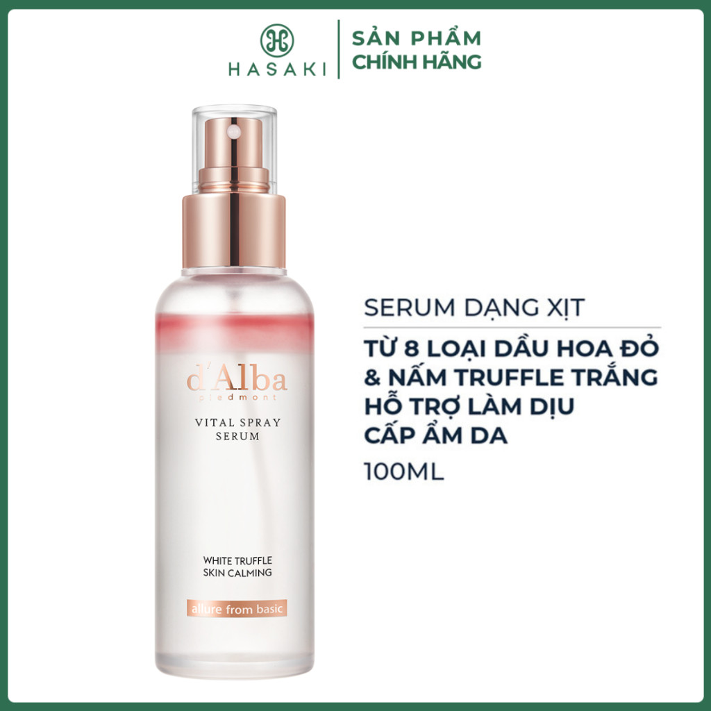 Serum d'Alba Dạng Xịt 8 Loại Dầu Hoa Đỏ Cấp Ẩm Dịu Da 100ml