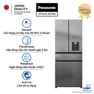 [TRẢ GÓP 0%] Tủ lạnh Panasonic 4 cánh 540L NR-YW590YHHV-Vô hiệu hóa 99.99%-Ngăn đông mềm siêu tốc - Freeship toàn quốc